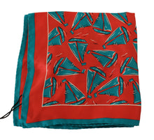 Load image into Gallery viewer, Dolce &amp; Gabbana Orange Boat Print Silk Square Handkerchief Scarf
