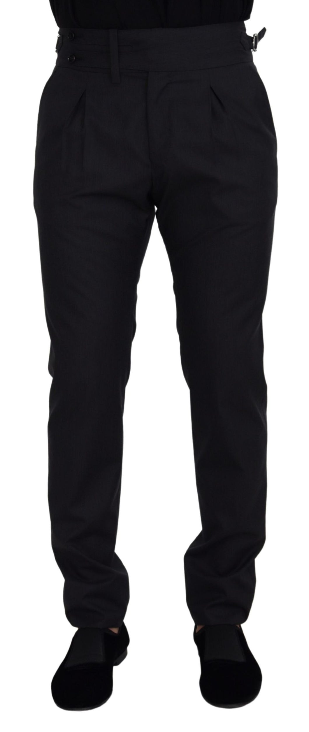 Dolce & Gabbana Dark Grey Solid Men Formal Pants