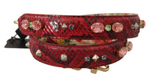 Load image into Gallery viewer, Dolce &amp; Gabbana Elegant Red Python Leather Bag Strap
