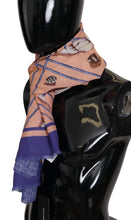 Load image into Gallery viewer, Dolce &amp; Gabbana Blue Linen Seashell Pattern Mens Wrap Shawl Scarf
