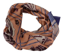 Load image into Gallery viewer, Dolce &amp; Gabbana Blue Linen Seashell Pattern Mens Wrap Shawl Scarf
