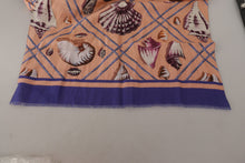 Load image into Gallery viewer, Dolce &amp; Gabbana Blue Linen Seashell Pattern Mens Wrap Shawl Scarf
