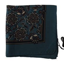 Load image into Gallery viewer, Dolce &amp; Gabbana Blue Floral Silk Square Handkerchief Scarf
