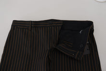 Load image into Gallery viewer, Dolce &amp; Gabbana Black Brown Striped Men Formal Pants
