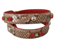 Load image into Gallery viewer, Dolce &amp; Gabbana Chic Brown Python Leather Bag Strap
