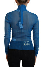 Load image into Gallery viewer, Dolce &amp; Gabbana Elegant Blue Mesh Blouse Top
