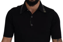 Load image into Gallery viewer, Dolce &amp; Gabbana Black Cotton Silk Polo Shortsleeve T-shirt
