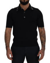 Load image into Gallery viewer, Dolce &amp; Gabbana Black Cotton Silk Polo Shortsleeve T-shirt
