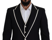 Load image into Gallery viewer, Dolce &amp; Gabbana Elegant Black and White Slim Fit Three Piece Suit
