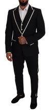 Load image into Gallery viewer, Dolce &amp; Gabbana Elegant Black and White Slim Fit Three Piece Suit
