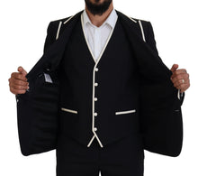 Load image into Gallery viewer, Dolce &amp; Gabbana Elegant Black and White Slim Fit Three Piece Suit
