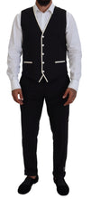 Load image into Gallery viewer, Dolce &amp; Gabbana Elegant Black and White Slim Fit Three Piece Suit
