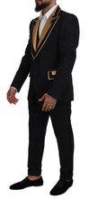 Load image into Gallery viewer, Dolce &amp; Gabbana Elegant Black &amp; Gold Slim Fit 3 Piece Suit
