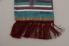 Load image into Gallery viewer, Dolce &amp; Gabbana Multicolor Striped Shwal Fringes Wrap Silk Scarf
