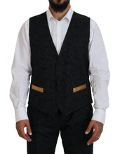 Load image into Gallery viewer, Dolce &amp; Gabbana Elegant Black &amp; Gold Slim Fit 3 Piece Suit
