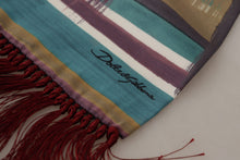 Load image into Gallery viewer, Dolce &amp; Gabbana Multicolor Striped Shwal Fringes Wrap Silk Scarf
