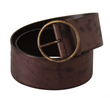 Load image into Gallery viewer, Dolce &amp; Gabbana Elegant Dark Brown Leather Belt with Logo Buckle
