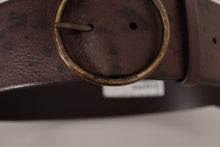 Load image into Gallery viewer, Dolce &amp; Gabbana Elegant Dark Brown Leather Belt with Logo Buckle
