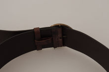 Load image into Gallery viewer, Dolce &amp; Gabbana Elegant Dark Brown Leather Belt with Logo Buckle
