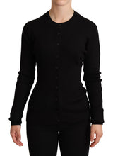 Load image into Gallery viewer, Dolce &amp; Gabbana Elegant Black Silk Cashmere Cardigan
