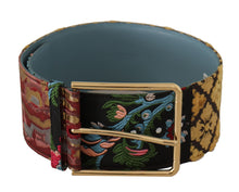 Load image into Gallery viewer, Dolce &amp; Gabbana Multicolor Canvas Leather Statement Belt
