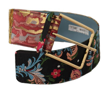 Load image into Gallery viewer, Dolce &amp; Gabbana Multicolor Canvas Leather Statement Belt
