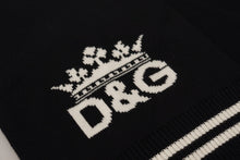 Load image into Gallery viewer, Dolce &amp; Gabbana Black White Cotton DG Printed Cashmere Shawl Scarf
