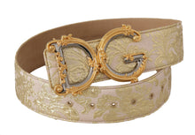 Load image into Gallery viewer, Dolce &amp; Gabbana Elegant Gold and Pink Leather Belt
