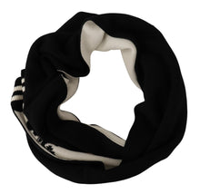 Load image into Gallery viewer, Dolce &amp; Gabbana Black White Cotton DG Printed Cashmere Shawl Scarf
