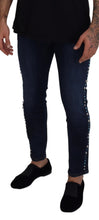 Load image into Gallery viewer, Dolce &amp; Gabbana Blue Cotton Studded Low Waist Denim Jeans
