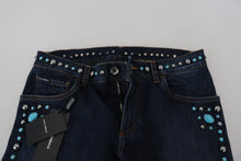 Load image into Gallery viewer, Dolce &amp; Gabbana Blue Cotton Studded Low Waist Denim Jeans
