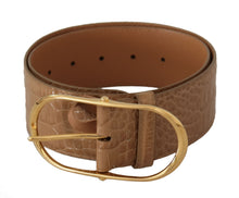 Load image into Gallery viewer, Dolce &amp; Gabbana Elegant Beige Leather Belt with Engraved Buckle
