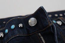 Load image into Gallery viewer, Dolce &amp; Gabbana Blue Cotton Studded Low Waist Denim Jeans
