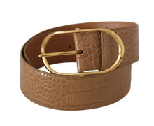 Load image into Gallery viewer, Dolce &amp; Gabbana Elegant Beige Leather Belt with Engraved Buckle
