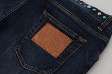 Load image into Gallery viewer, Dolce &amp; Gabbana Blue Cotton Studded Low Waist Denim Jeans
