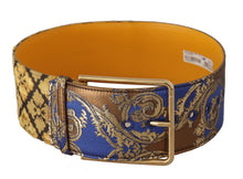 Load image into Gallery viewer, Dolce &amp; Gabbana Elegant Blue Leather Belt with Metal Buckle
