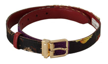 Load image into Gallery viewer, Dolce &amp; Gabbana Multicolor Canvas Leather Belt with Engraved Buckle
