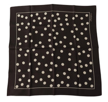 Load image into Gallery viewer, Dolce &amp; Gabbana Black Silk Dotted Square Bandana Handkerchief Scarf
