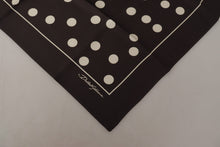Load image into Gallery viewer, Dolce &amp; Gabbana Black Silk Dotted Square Bandana Handkerchief Scarf
