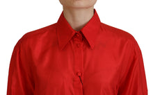 Load image into Gallery viewer, Dolce &amp; Gabbana Elegant Silk Collared Long Sleeve Polo Top
