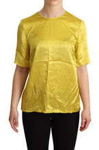 Load image into Gallery viewer, Dolce &amp; Gabbana Yellow Silk Short Sleeve Blouse T-shirt
