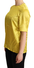 Load image into Gallery viewer, Dolce &amp; Gabbana Yellow Silk Short Sleeve Blouse T-shirt
