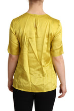 Load image into Gallery viewer, Dolce &amp; Gabbana Yellow Silk Short Sleeve Blouse T-shirt
