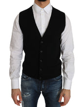 Load image into Gallery viewer, Dolce &amp; Gabbana Sleek Black Cotton Formal Vest
