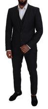 Load image into Gallery viewer, Dolce &amp; Gabbana Elegant Gray Martini Three-Piece Wool Silk Suit
