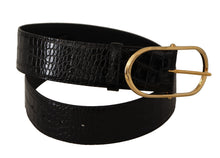 Load image into Gallery viewer, Dolce &amp; Gabbana Chic Black Leather Logo Belt
