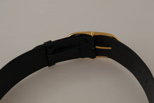 Load image into Gallery viewer, Dolce &amp; Gabbana Chic Black Leather Logo Belt
