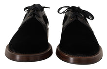 Load image into Gallery viewer, Dolce &amp; Gabbana Elegant Black Velvet &amp; Exotic Leather Dress Shoes
