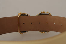 Load image into Gallery viewer, Dolce &amp; Gabbana Beige Leather Engraved Buckle Belt
