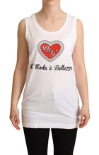 Load image into Gallery viewer, Dolce &amp; Gabbana White La Moda Crystal Tank Top T-shirt
